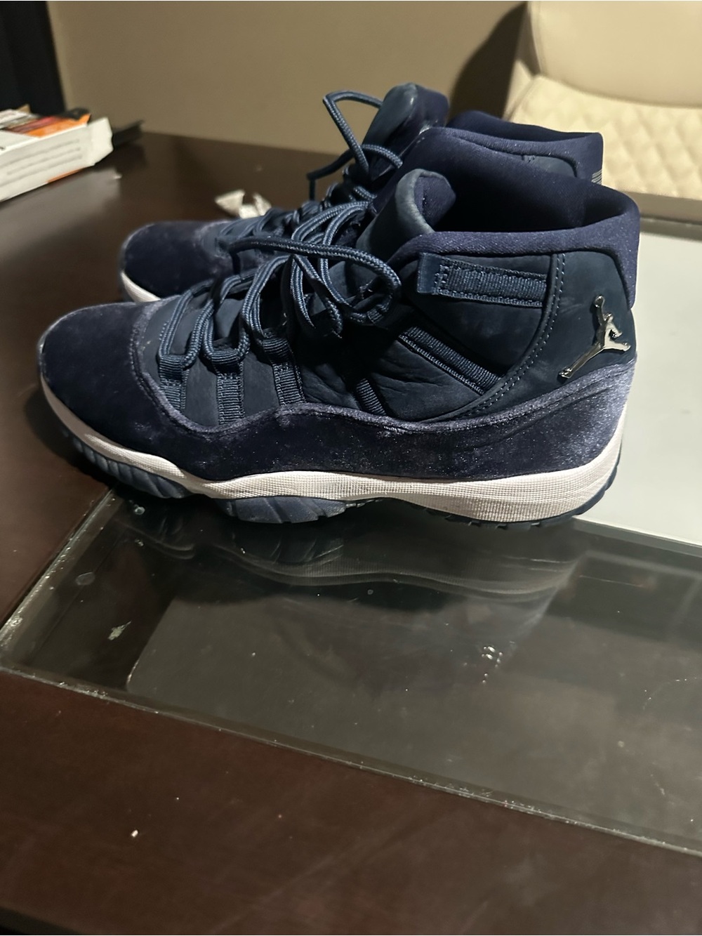 Jordan 11 Midnight Navy High-Top Sneakers in Navy Blue